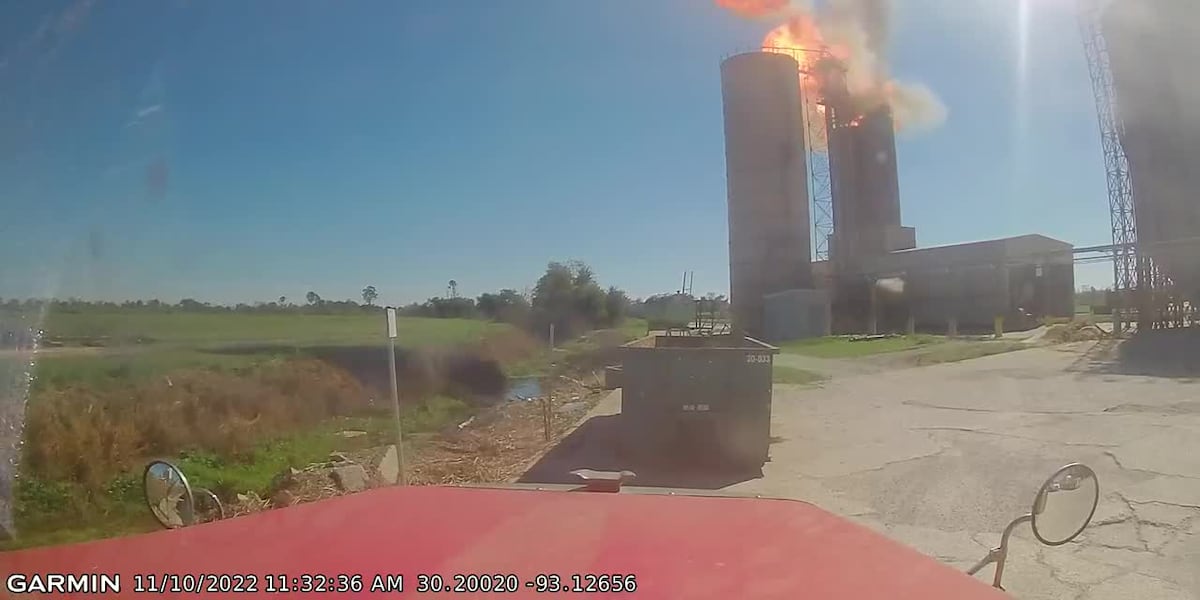 Dashcam video captures explosion at grain milling facility