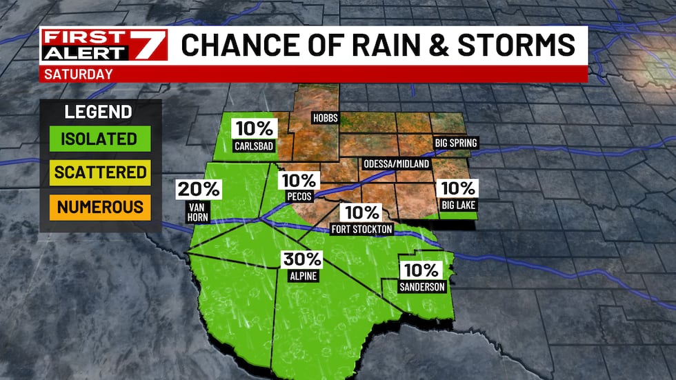 FA7 SATURDAY RAIN CHANCES